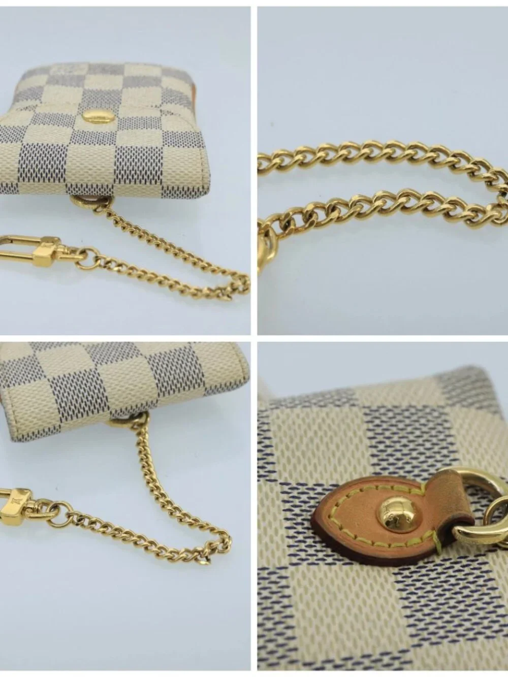 LOUIS VUITTON Damier Azur Etui Telephonne MM Cell Phone Case